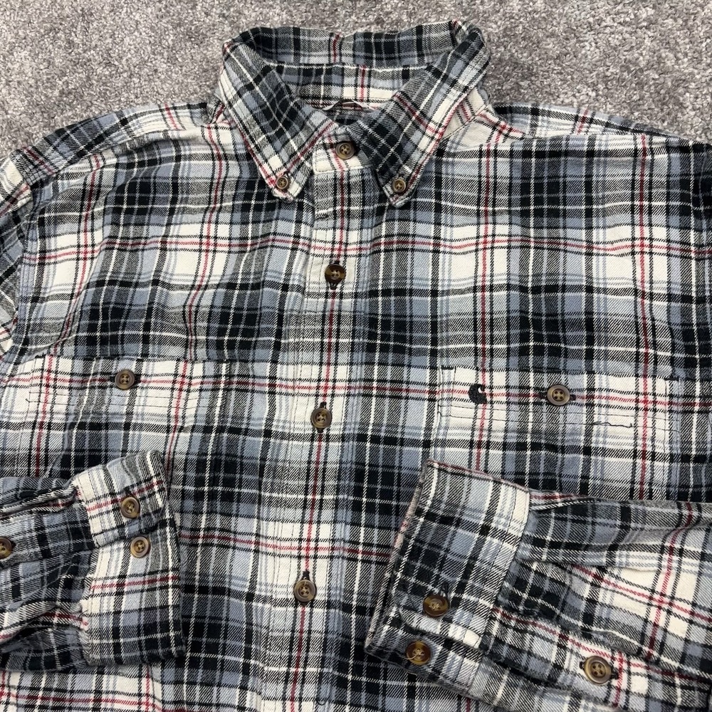 Carhartt Flannel Shirt Men's Large Plaid Button Down‎ Outdoors Gorpcore Fall